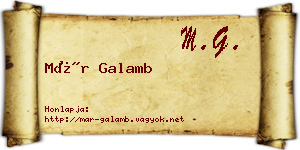 Már Galamb névjegykártya